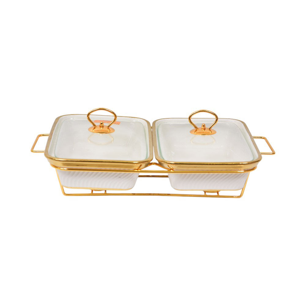 DONGA RECTANGULAR MORE & MORE 2IN1 CX3270A-2 WHITE Default Title - MamasJan Crockery