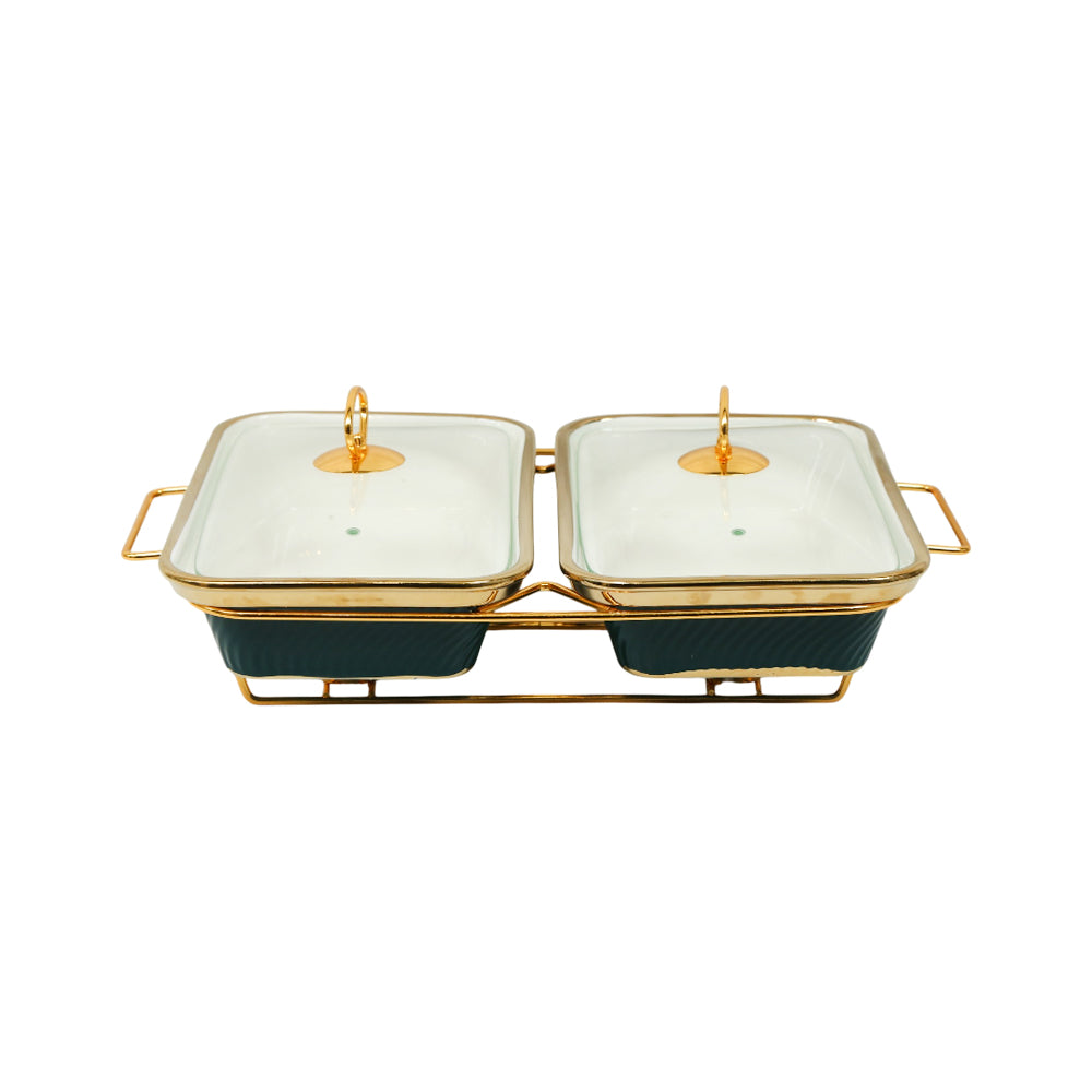DONGA RECTANGULAR MORE & MORE 2IN1 CX3270A-2 GREEN Default Title - MamasJan Crockery