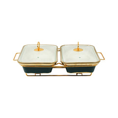 DONGA RECTANGULAR MORE & MORE 2IN1 CX3270A-2 GREEN Default Title - MamasJan Crockery