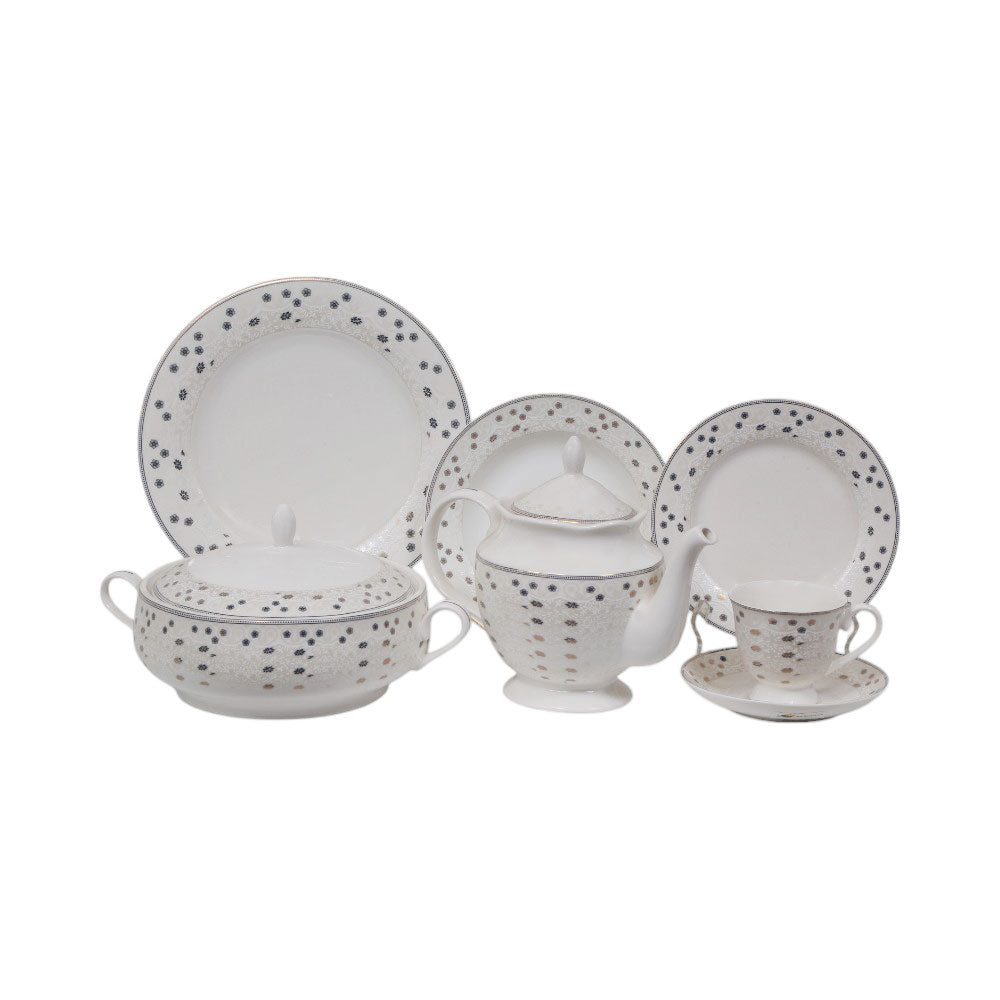 DINNER SET 61PC BONE CHINA HS005AW Default Title - MamasJan Crockery
