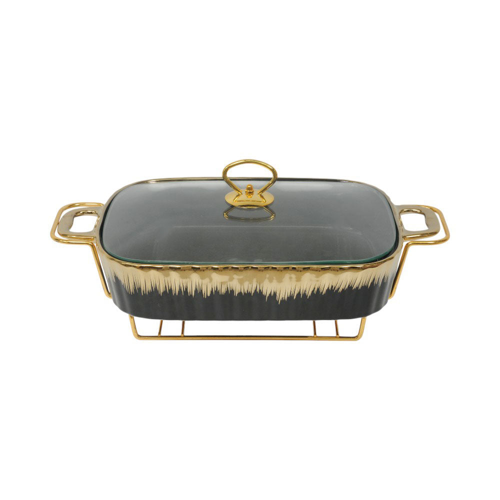DONGA PORCELAIN SQUARE 15INCH BLACK Default Title - MamasJan Crockery