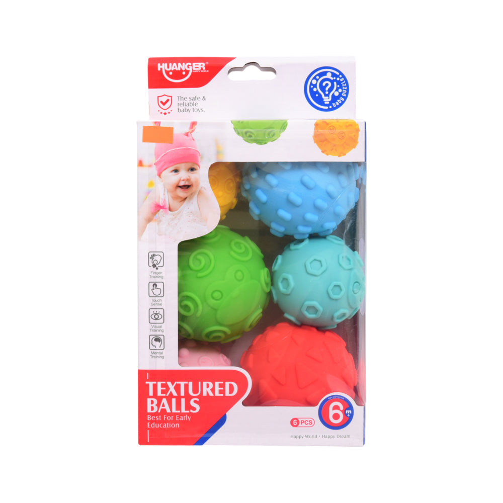 HE0256 HUANGER TEXTURED BALL 6PC IR Default Title - MamasJan Toys