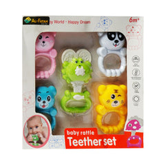 696-R39 BABY RATTLE TEETHER SET 5PC IR Default Title - MamasJan Toys