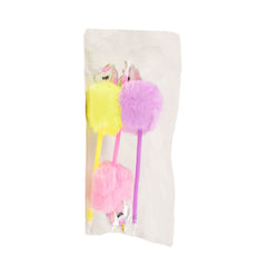 9985 FANCY FUR UNICORN BALL PEN 3PC PACK A.M Default Title - MamasJan Toys