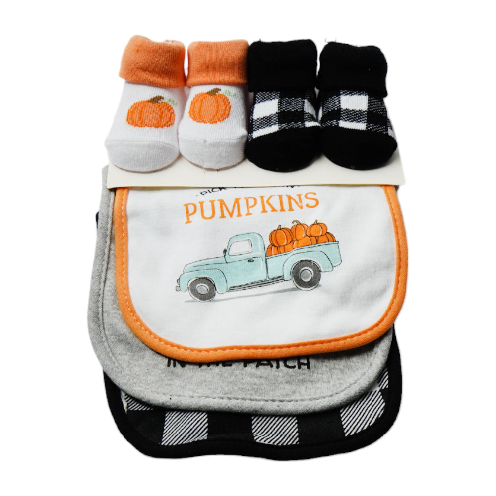 BABY BIB 3PC PACK WITH 2 PAIR BOOTIES MS-23 BA-017 Default Title - MamasJan KidsWear