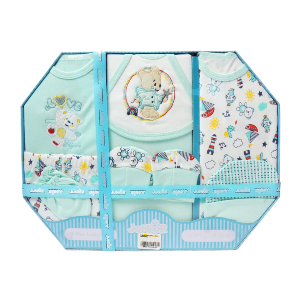 BABY GIFT SET 9 PCS MZS-23 GREEN 0012 Default Title - MamasJan KidsWear