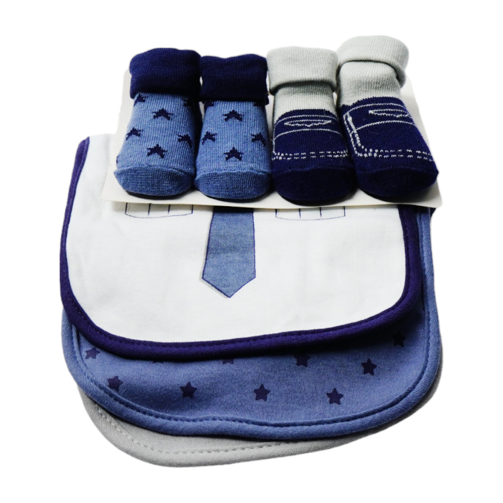 BABY BIB 3PC PACK W 2 PAIR BOOTIES SET MZS-23 JD-008 Default Title - MamasJan KidsWear