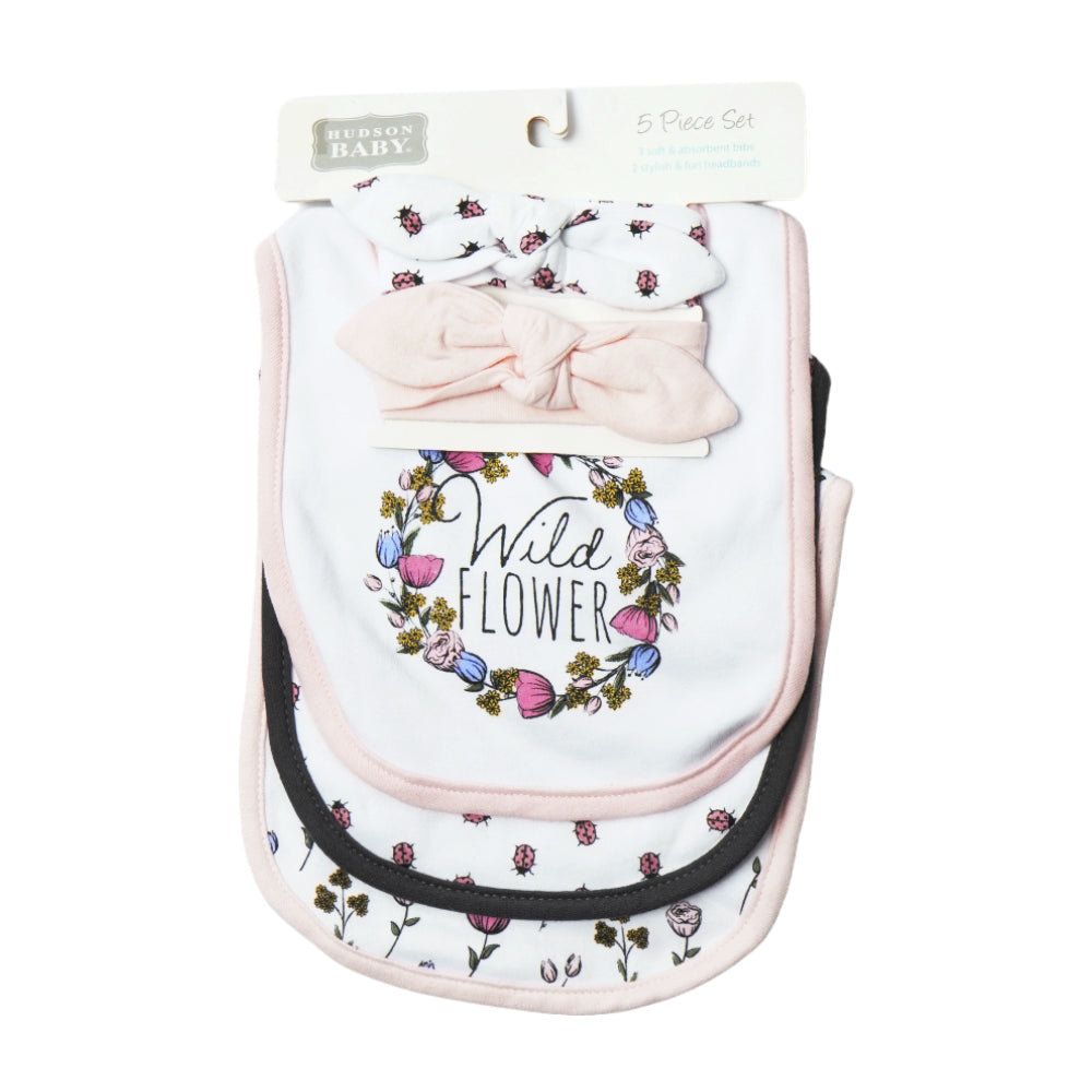 BABY BIB 3PC PACK WITH 2PC HEAD BAND MZS-23 LF-755 Default Title - MamasJan KidsWear