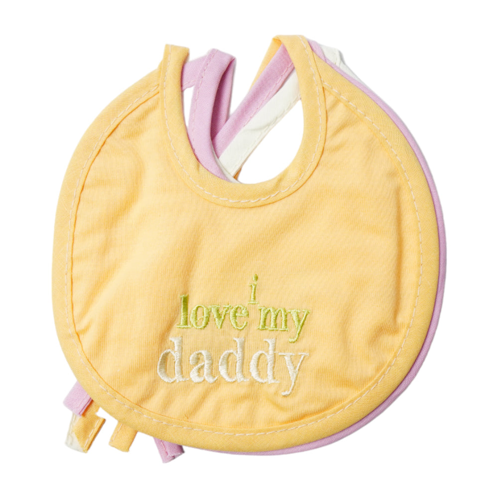 BABY BIB 3PC SET ROUND EMB MZS-23 0 SIZE BRP51 Default Title - MamasJan KidsWear