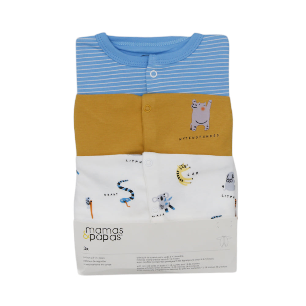 BOYS L/S 3PC SLEEP SUIT M&P MDW-23 0-3M CHI MP01 Default Title - MamasJan KidsWear