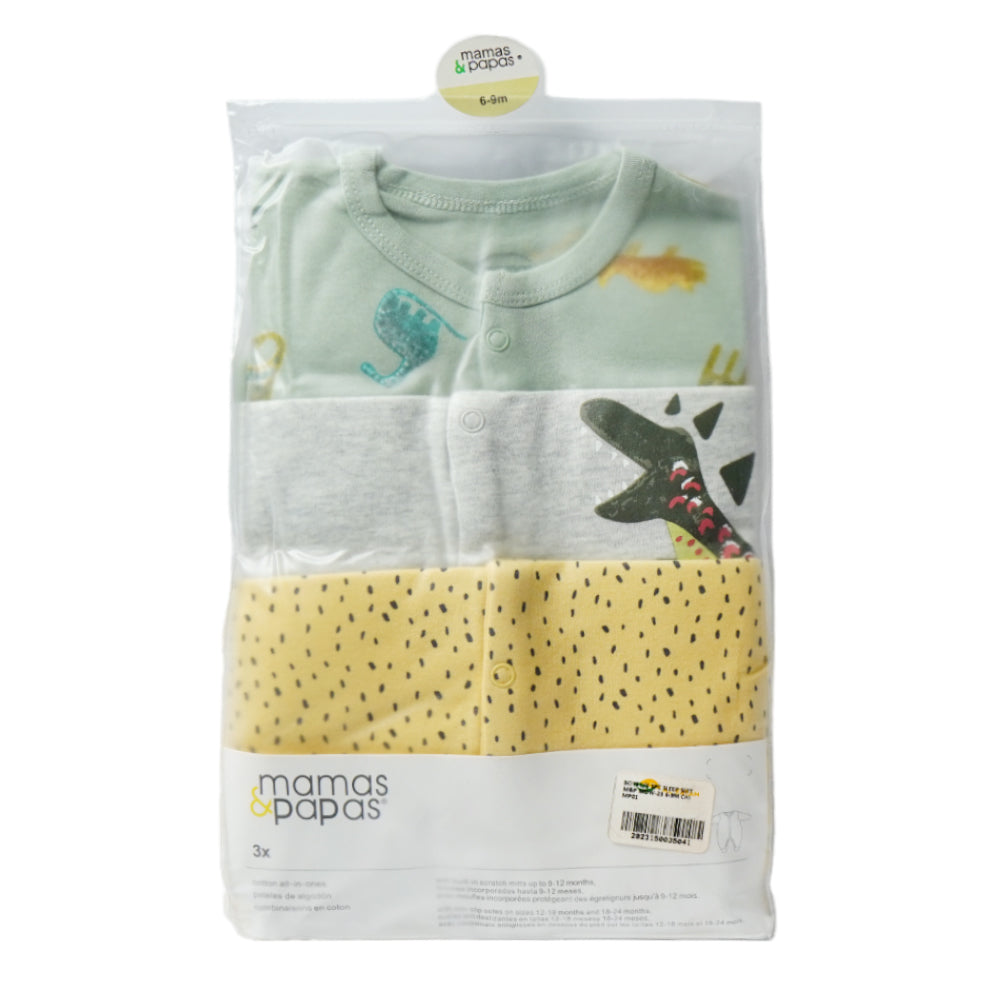 BOYS L/S 3PC SLEEP SUIT M&P MDW-23 6-9M CHI MP01 Default Title - MamasJan KidsWear