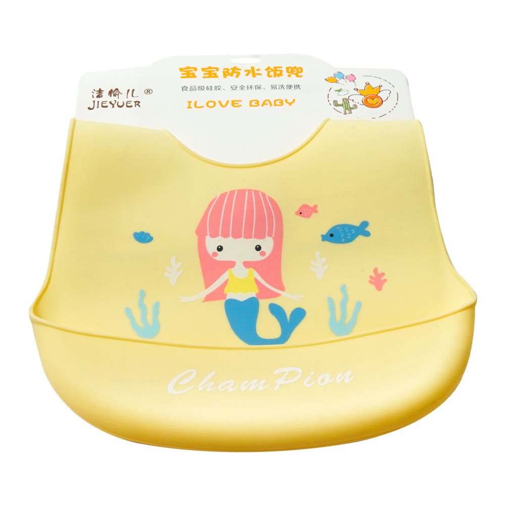 BABY PLASTIC SILICONE BIB MDW-23 CHI 8075 Default Title - MamasJan KidsWear