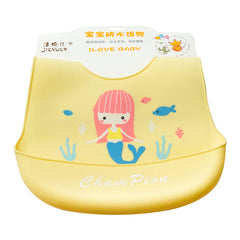 BABY PLASTIC SILICONE BIB MDW-23 CHI 8075 Default Title - MamasJan KidsWear