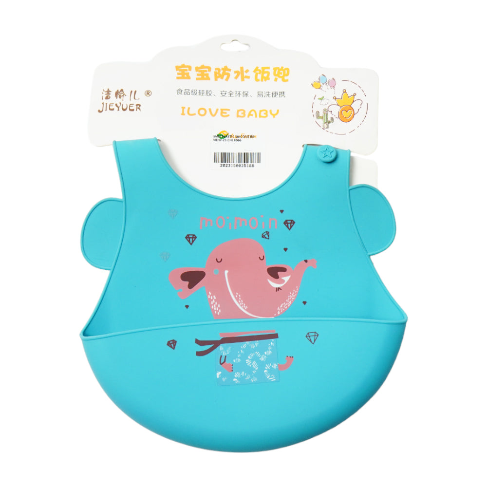 BABY PLASTIC SILICONE BIB MDW-23 CHI 8066 Default Title - MamasJan KidsWear