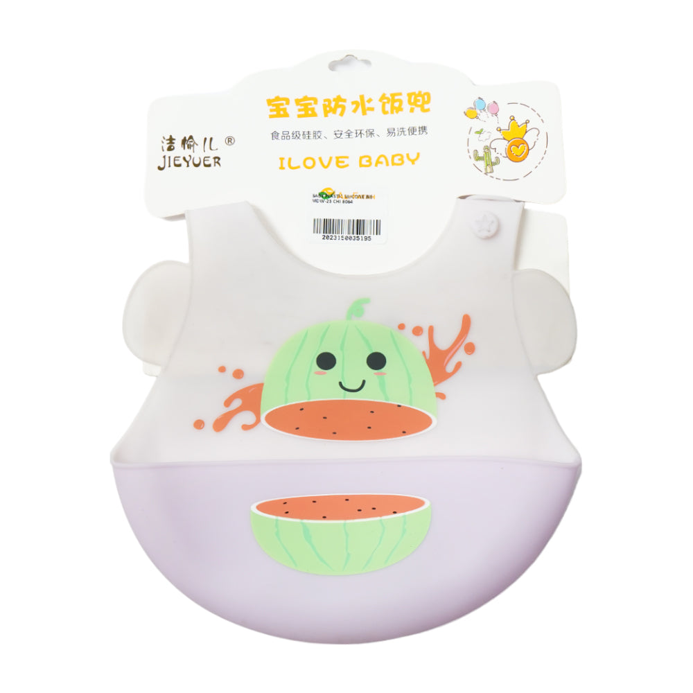 BABY PLASTIC SILICONE BIB MDW-23 CHI 8064 Default Title - MamasJan KidsWear