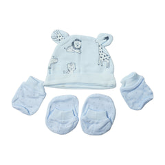 BABY COTTON CAP MITTON & BOOTIES SET MDW-23 CHI COT3D65 Default Title - MamasJan KidsWear