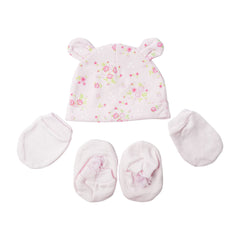 BABY COTTON CAP MITTON & BOOTIES SET MDW-23 CHI COT3D66 Default Title - MamasJan KidsWear