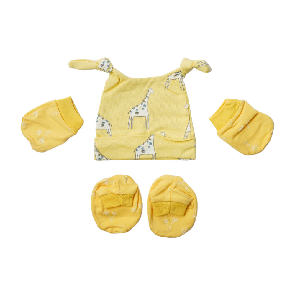 BABY COTTON CAP MITTON & BOOTIES SET MDW-23 CHI COT3D69 Default Title - MamasJan KidsWear