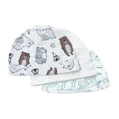 BABY COTTON CAP 3PC SET MDW-23 CHI COTMIX-B Default Title - MamasJan KidsWear
