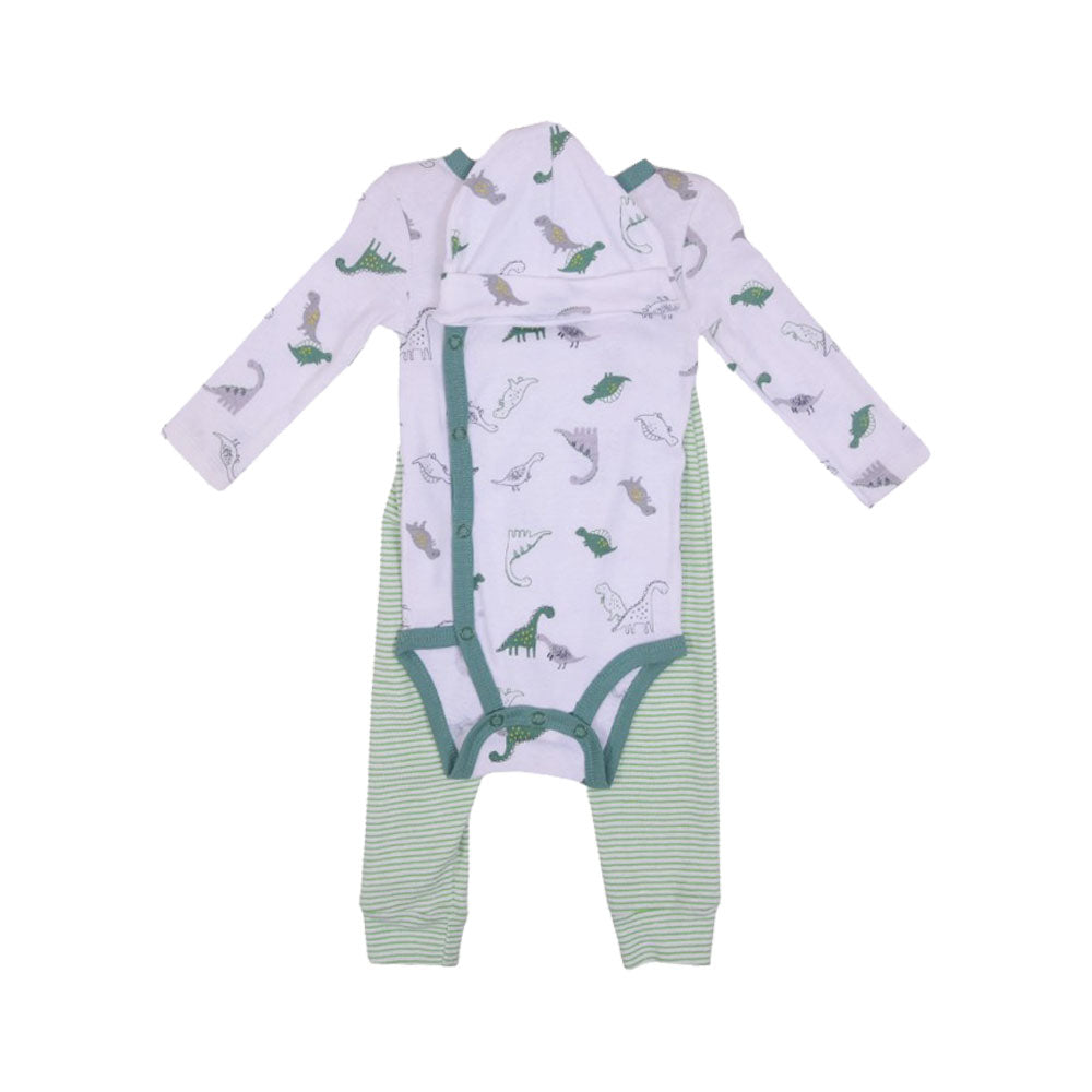 BOYS L/S 3PC PAJAMA SUIT MDW-23 6-9M CHI ST305 Default Title - MamasJan KidsWear