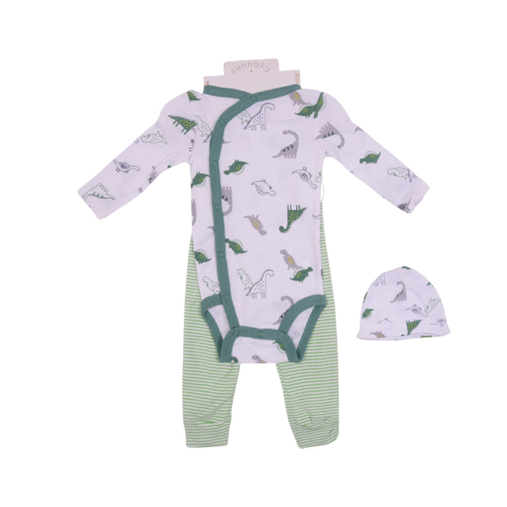 BOYS L/S 3PC PAJAMA SUIT MDW-23 0-3M CHI ST305 Default Title - MamasJan KidsWear