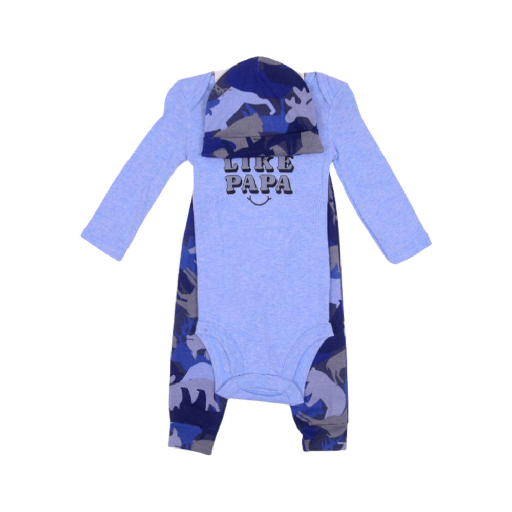 BOYS L/S 3PC PAJAMA SUIT MDW-23 6-9M CHI ST307 Default Title - MamasJan KidsWear