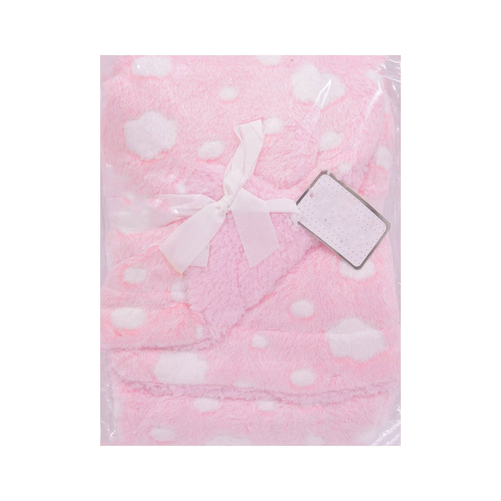 BABY FLEECE WRAPPING SHAWL MDW-23 CHI CLBL71-PINK Default Title - MamasJan KidsWear