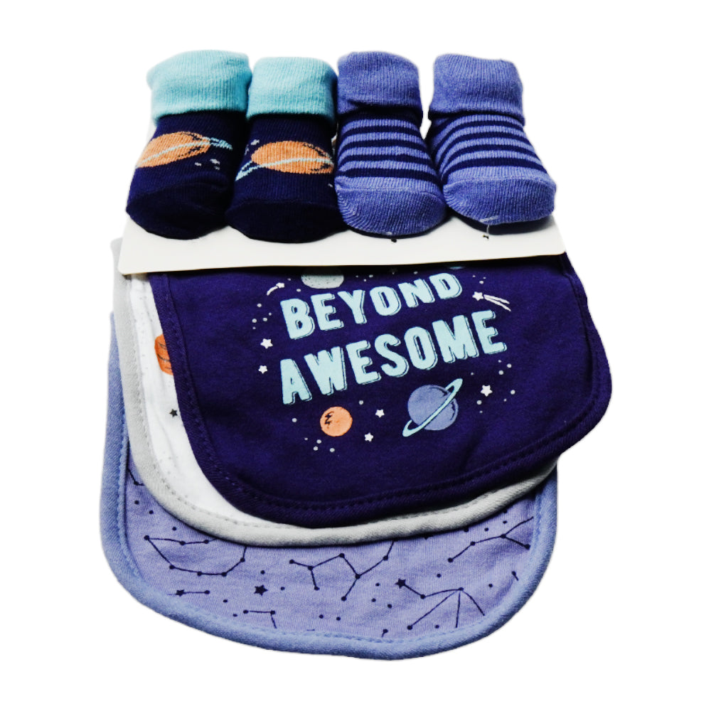 BABY BIB 3PC PACK WITH 2 PAIR BOOTIES MDW-23 CHI 19604 Default Title - MamasJan KidsWear