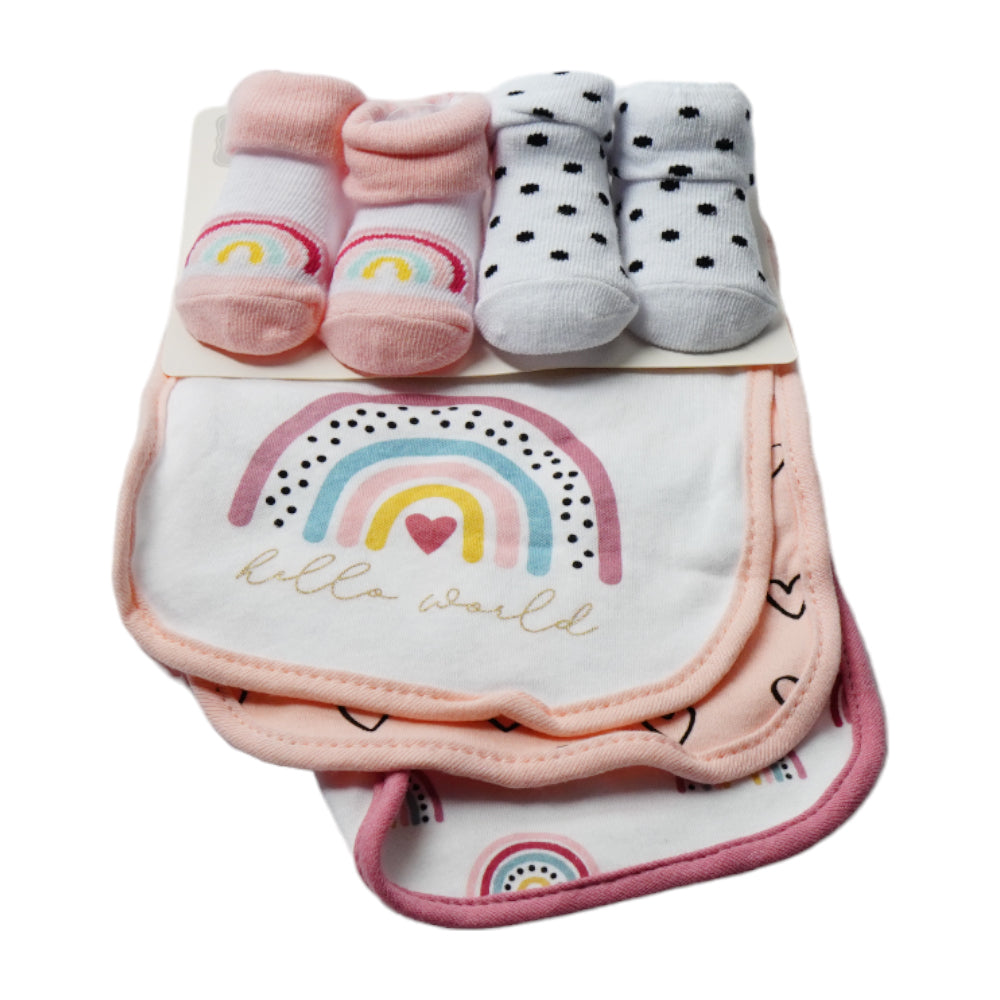 BABY BIB 3PC PACK WITH 2 PAIR BOOTIES MDW-23 CHI 19608 Default Title - MamasJan KidsWear