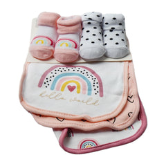 BABY BIB 3PC PACK WITH 2 PAIR BOOTIES MDW-23 CHI 19608 Default Title - MamasJan KidsWear