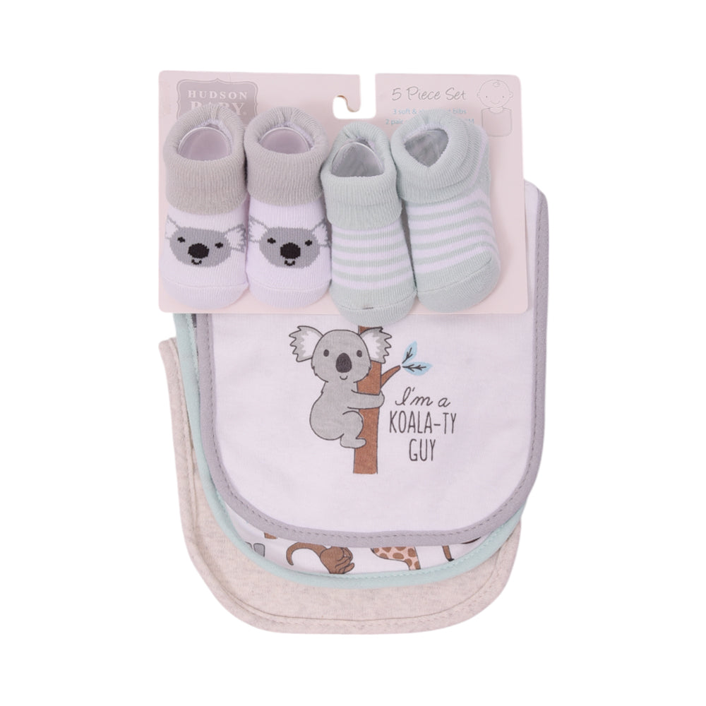 BABY BIB 3PC PACK WITH 2 PAIR BOOTIES MDW-23 CHI 17598 Default Title - MamasJan KidsWear
