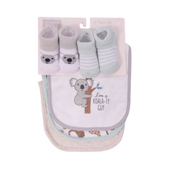 BABY BIB 3PC PACK WITH 2 PAIR BOOTIES MDW-23 CHI 17598 Default Title - MamasJan KidsWear