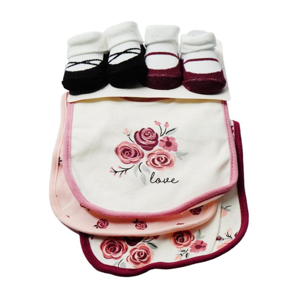 BABY BIB 3PC PACK WITH 2 PAIR BOOTIES MDW-23 CHI 17605 Default Title - MamasJan KidsWear