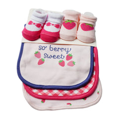 BABY BIB 3PC PACK WITH 2 PAIR BOOTIES MDW-23 CHI 17608 Default Title - MamasJan KidsWear