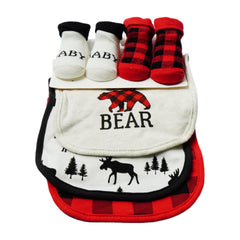 BABY BIB 3PC PACK WITH 2 PAIR BOOTIES MDW-23 CHI 17597 Default Title - MamasJan KidsWear