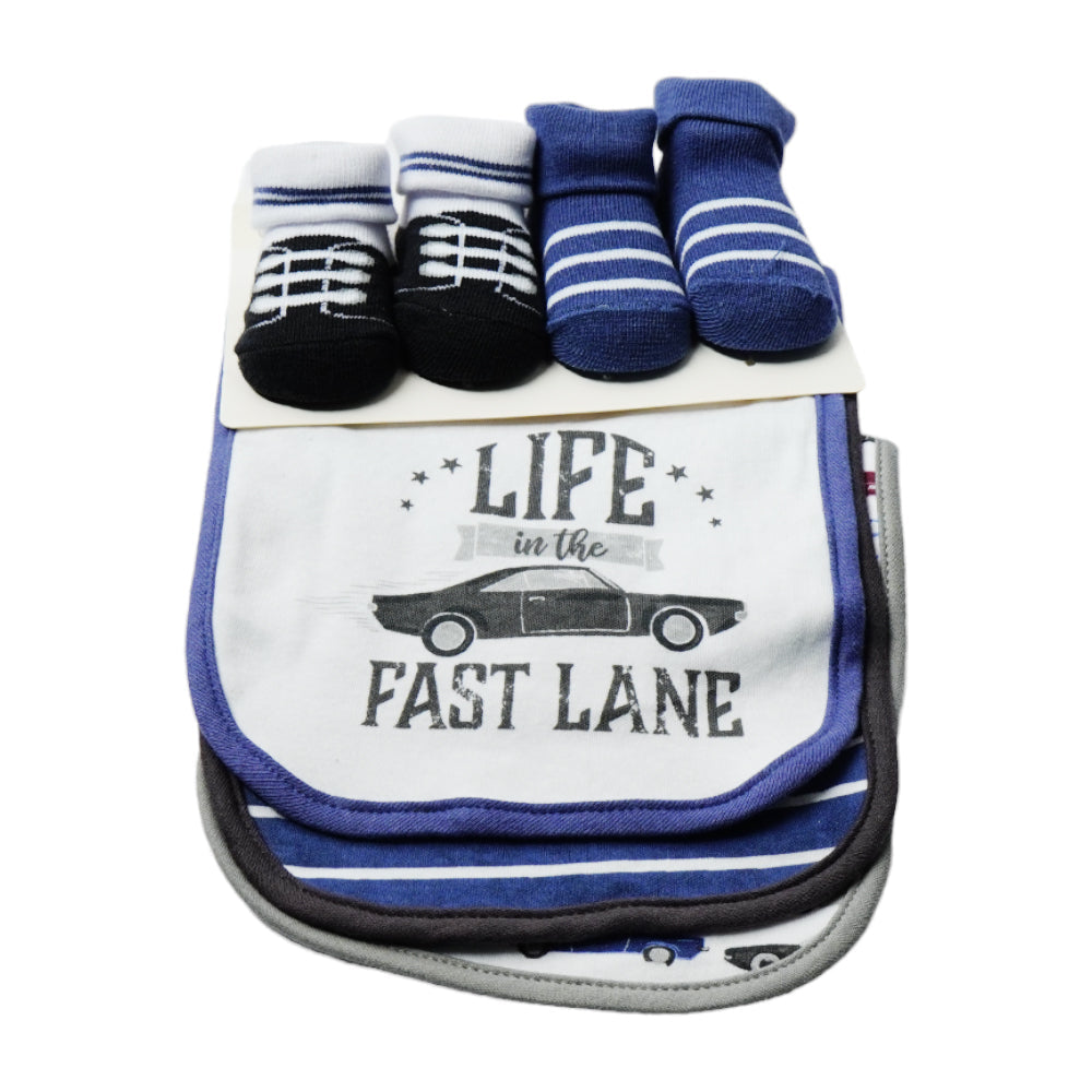 BABY BIB 3PC PACK WITH 2 PAIR BOOTIES MDW-23 CHI 56255 Default Title - MamasJan KidsWear