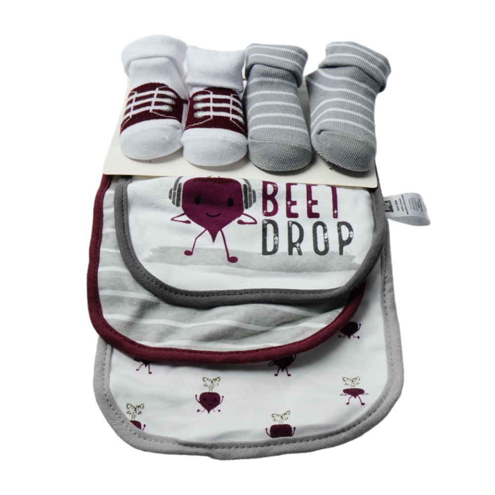 BABY BIB 3PC PACK WITH 2 PAIR BOOTIES MDW-23 CHI 56181 Default Title - MamasJan KidsWear
