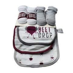 BABY BIB 3PC PACK WITH 2 PAIR BOOTIES MDW-23 CHI 56181 Default Title - MamasJan KidsWear
