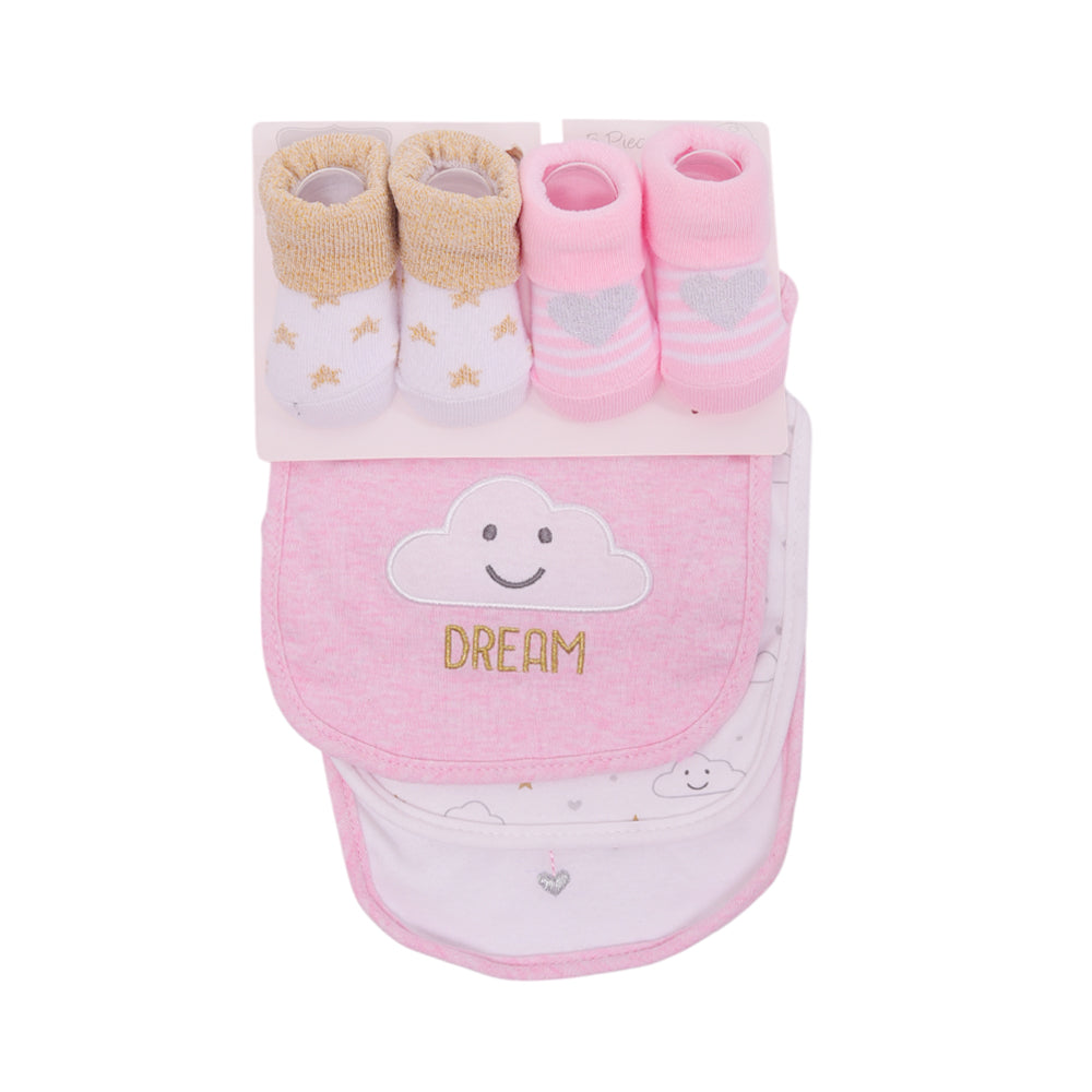 BABY BIB 3PC PACK WITH 2 PAIR BOOTIES MDW-23 CHI 18064 Default Title - MamasJan KidsWear