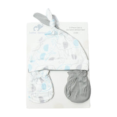 BABY COTTON CAP 2PC PACK W 2 PAIR MITTION MDW-23 CHI BP73526 Default Title - MamasJan KidsWear