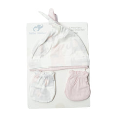 BABY COTTON CAP 2PC PACK W 2 PAIR MITTION MDW-23 CHI BP73530 Default Title - MamasJan KidsWear