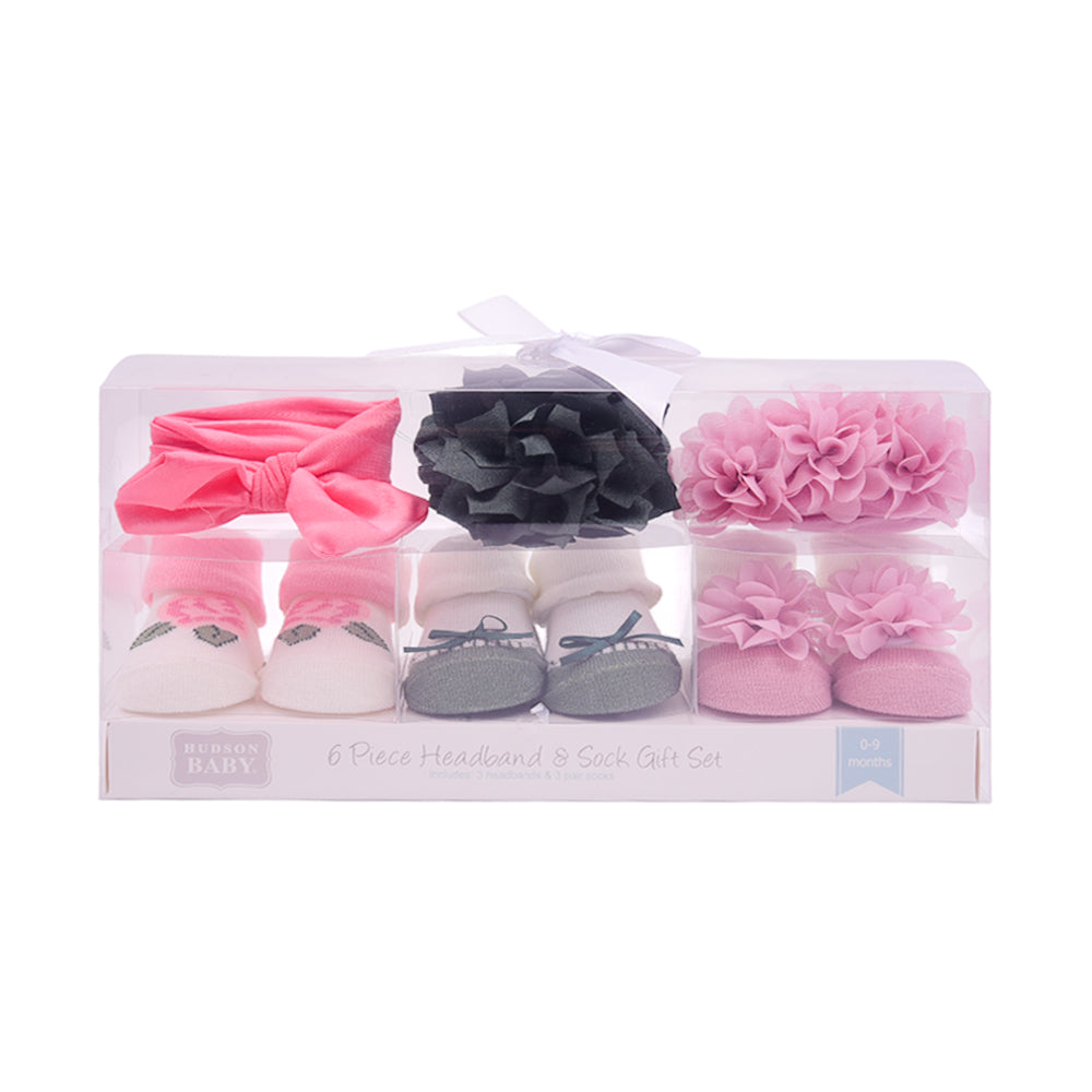 BABY BOOTIES 3 PAIR WITH 3 HEAD BAND MDW-23 CHI 13595CH Default Title - MamasJan KidsWear