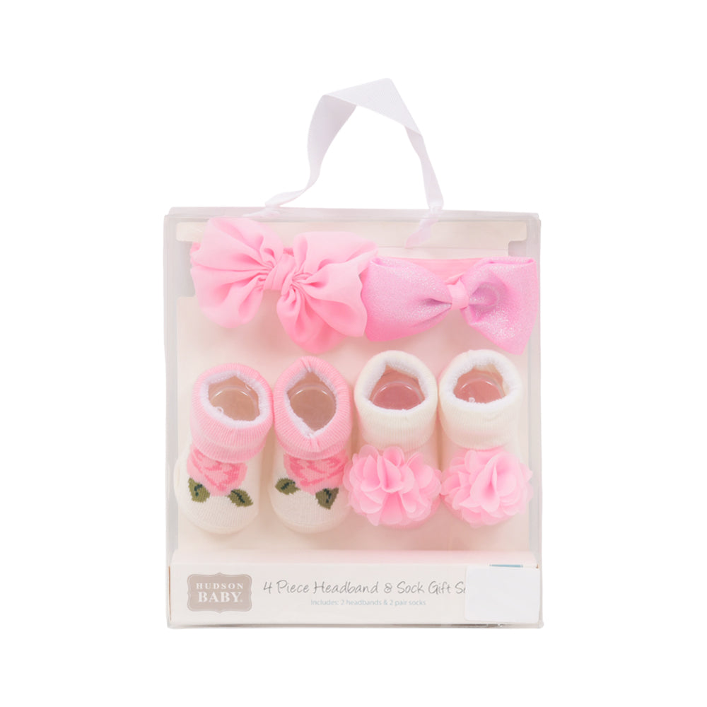BABY BOOTIES 2 PAIR WITH 2 HEAD BANDS MDW-23 CHI 08002CH Default Title - MamasJan KidsWear