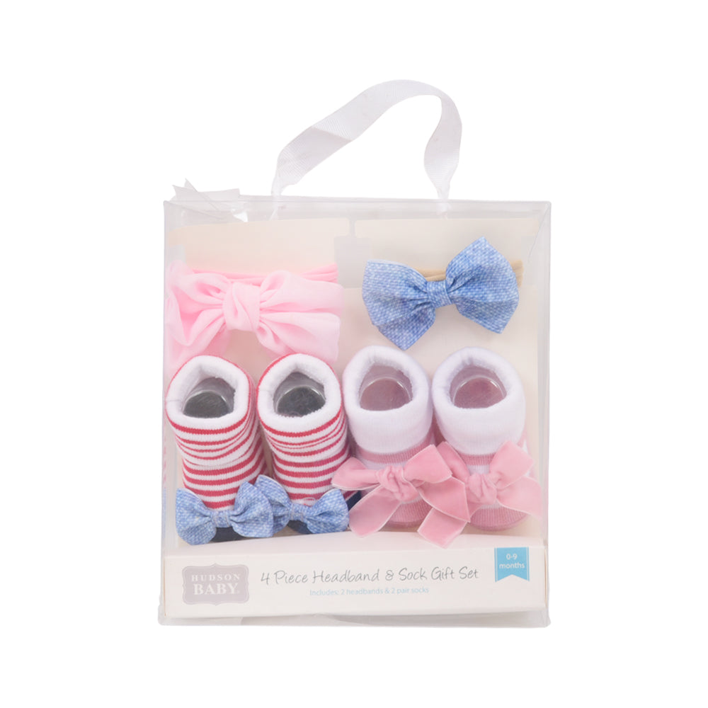 BABY BOOTIES 2 PAIR WITH 2 HEAD BANDS MDW-23 CHI 08017CH Default Title - MamasJan KidsWear