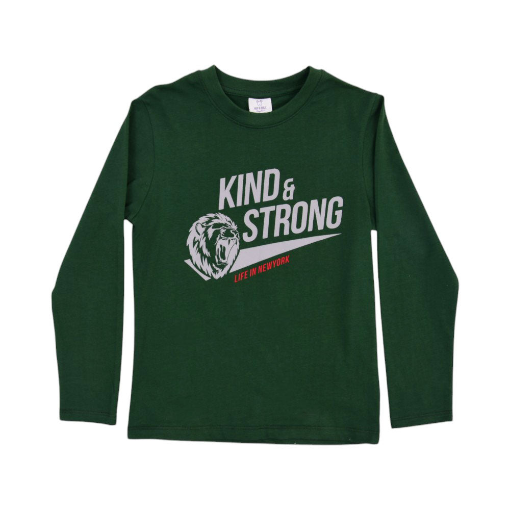 BOYS L/S T-SHIRT HOP & ROLL GREEN MZW-23 6-7 YEAR JB208 Default Title - MamasJan KidsWear