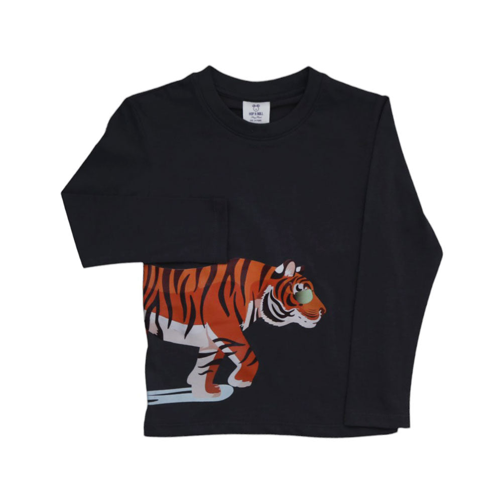 BOYS L/S T SHIRT HOP & ROLL CHARCOAL MZW-23 3-4 YEAR JB210 Default Title - MamasJan KidsWear