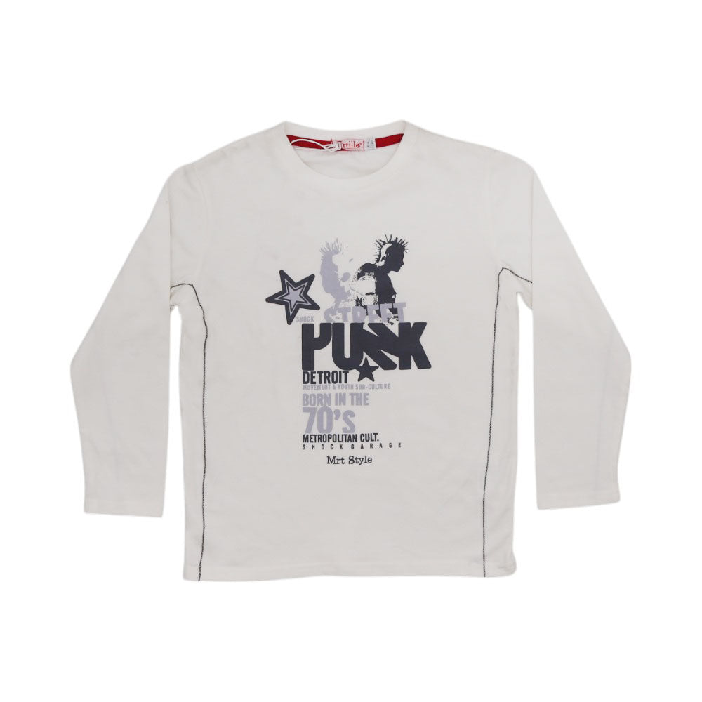 BOYS L/S ROUND NECK T-SHIRT MZW-23 5-6 YEAR 0045 Default Title - MamasJan KidsWear