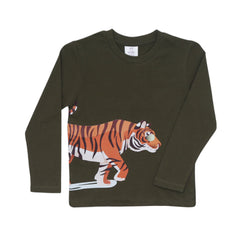 BOYS L/S T-SHIRT HOP & ROLL OLIVE MZW-23 3-4 YEAR JB210 Default Title - MamasJan KidsWear
