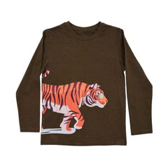 BOYS L/S T-SHIRT HOP & ROLL OLIVE MZW-23 9-10 YEAR JB210 Default Title - MamasJan KidsWear