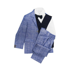 BOYS L/S 5PC PANT COAT SUIT MZW-23 3-4 YEAR 15029 Default Title - MamasJan KidsWear